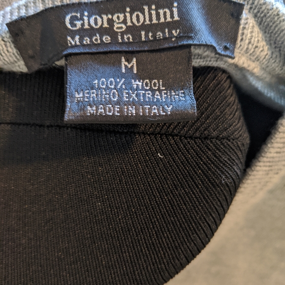 Giorgiolini V Neck Sweater Gray Size Medium Merino - Picture 4 of 4
